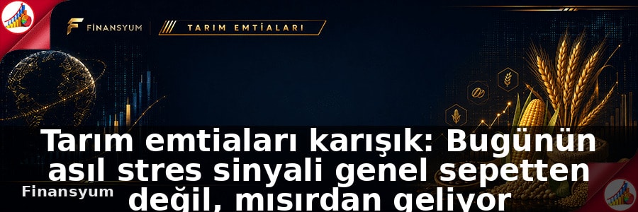 Tarım emtiaları karışık: Bugünün asıl stres sinyali genel sepetten değil, mısırdan geliyor